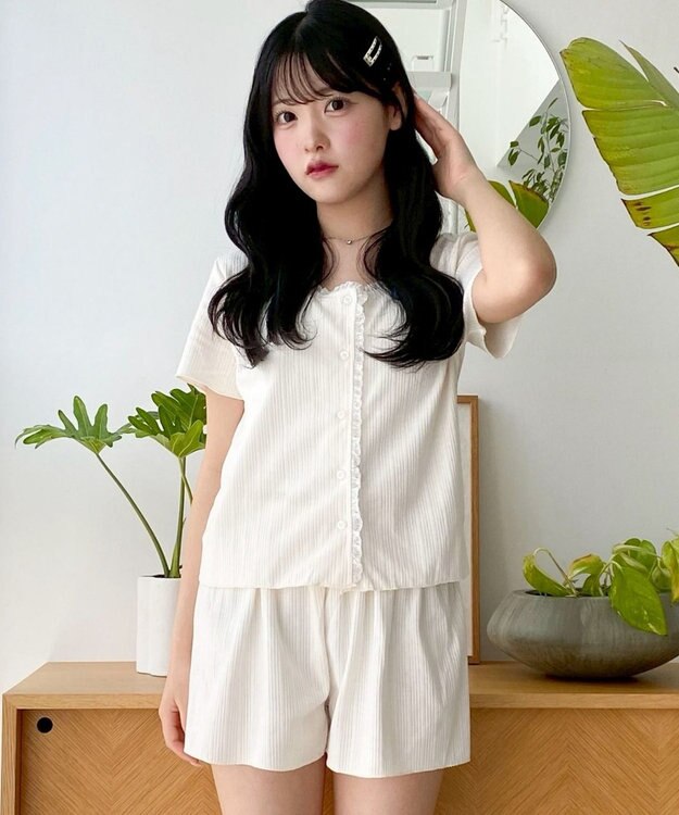 WEGO ワンカラーセットアップルームウェア オフホワイト