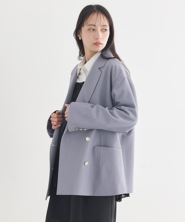 earth music&ecology ダブルジャケット Light Gray