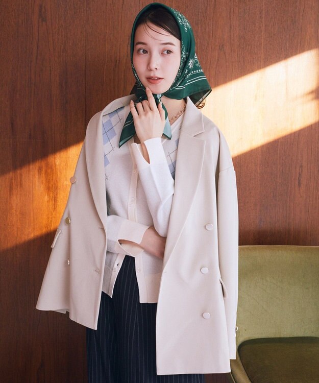 earth music&ecology ダブルジャケット Light Beige