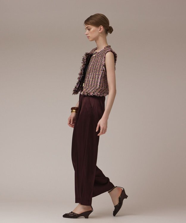 GRACE CONTINENTAL コンパクトツイードベスト ピンク