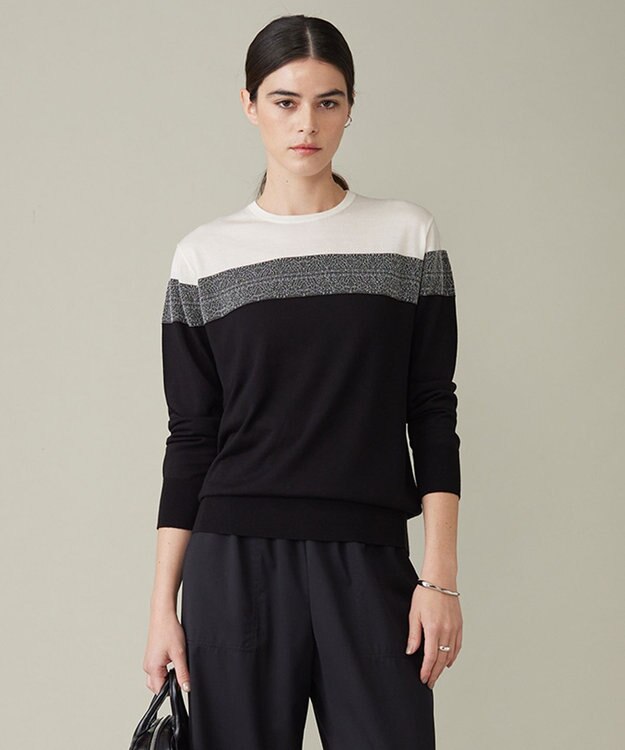 ICB L 【洗える】 レースコンビハイゲージ プルオーバー ブラック系7