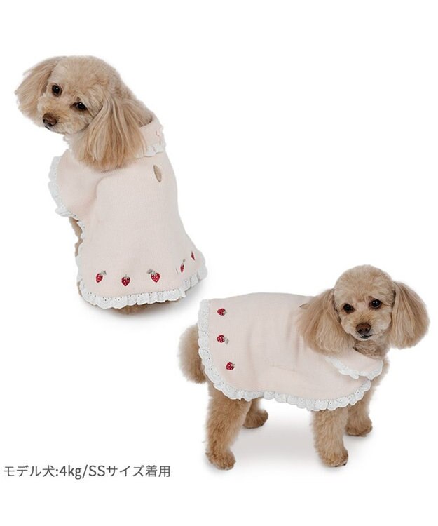 PET PARADISE ペットパラダイス お手軽 ポンチョ 《いちご》 小型犬 ピンク