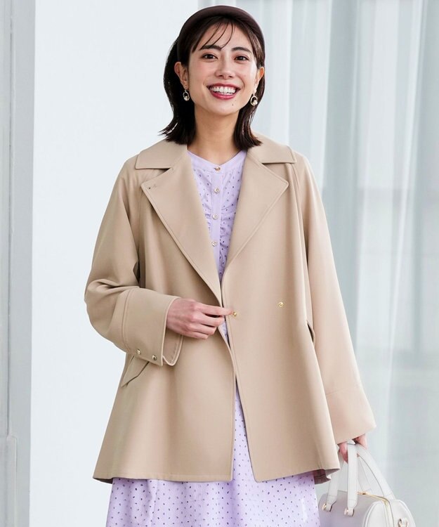 ANY SIS S 【2WAY】エレカジストレッチミドルトレンチ コート ベージュ