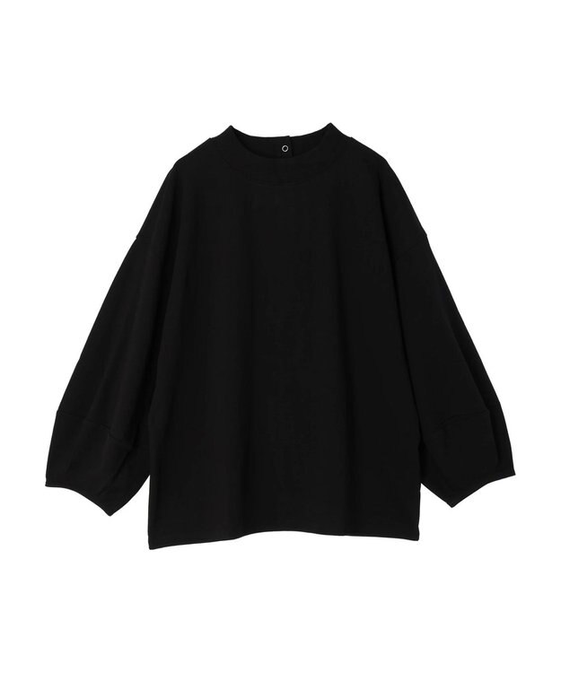CRAFT STANDARD BOUTIQUE モックネックリングドット９分袖プルオーバー Black