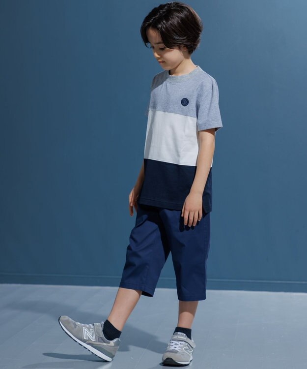 J.PRESS KIDS 【100-130cm】コットンストレッチ 7分丈パンツ ダルブルー系
