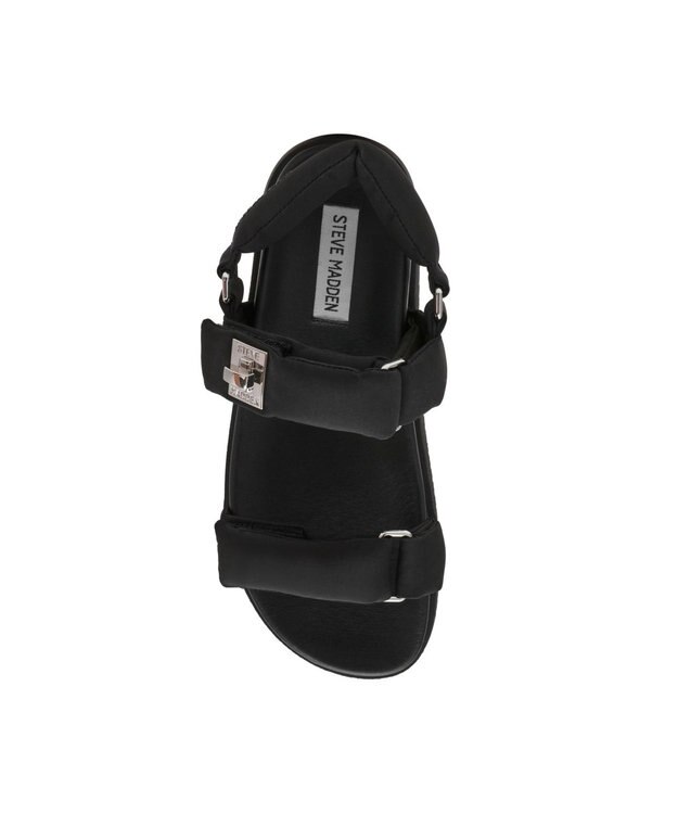 STEVE MADDEN MONAT ナイロンパデッドストラップフラットサンダル ブラック