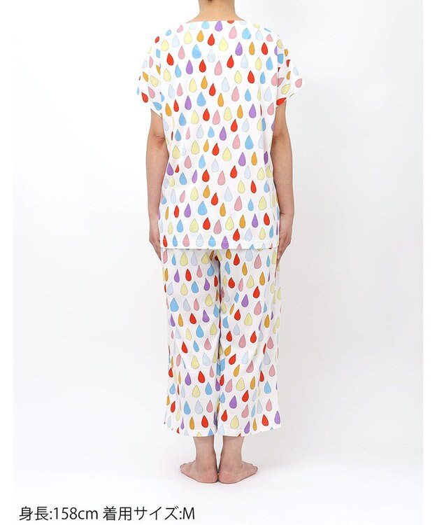 tsumori chisato SLEEP ツモリチサト パジャマ 綿100%(本体) 天竺素材 3分袖 半袖 8分丈 レディース UDT123 /ワコール アイボリー
