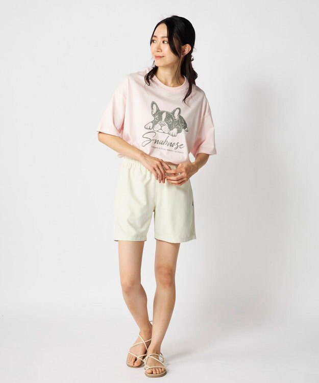 OP／FILA 【Ocean Pacific】かすれプリントTシャツ ピンク