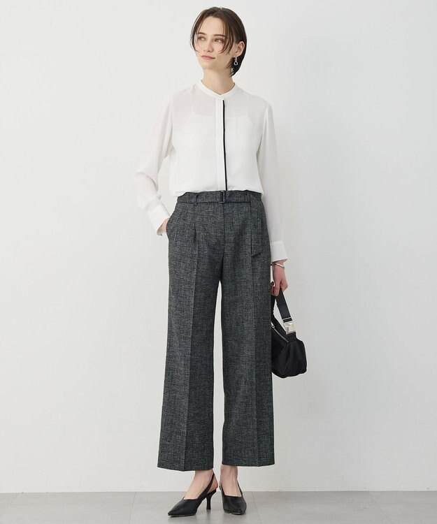 ICB L 【先行予約】ミックスブッチャー ワイドパンツ ブラック×オフホワイト