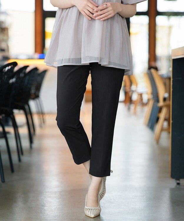 Tiaclasse L 日本製サーラドライ・テーパードパンツ ブラック