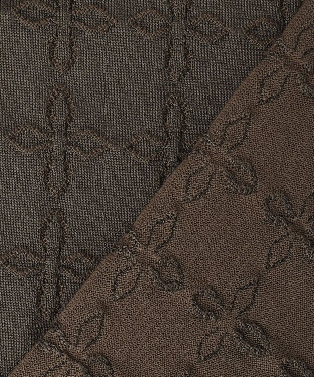 自由区 ジオメトリックアセテート カーディガン ブラウン