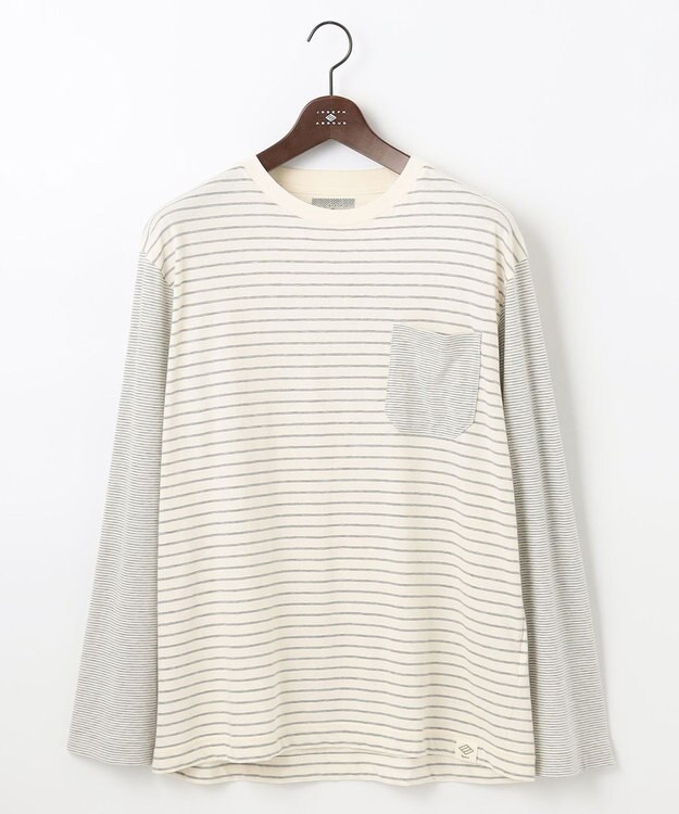 JOSEPH ABBOUD MOUNTAIN 【SPACE／UNISEX】OGコットンボーダークレイジー  カットソー ホワイト系2