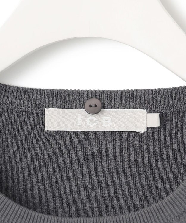 ICB 【洗える】 クロスコンビ ボウタイニット チャコール系