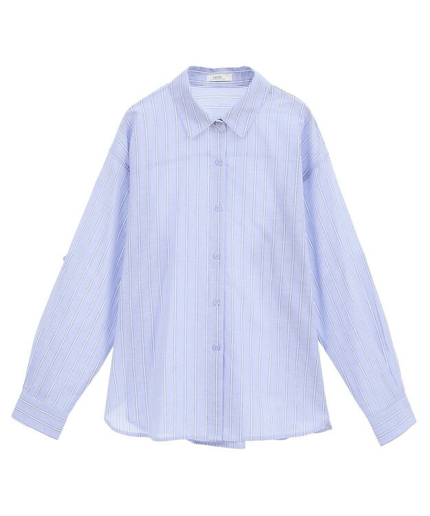 earth music&ecology 【接触冷感】綿麻混ベーシックシャツ Stripe