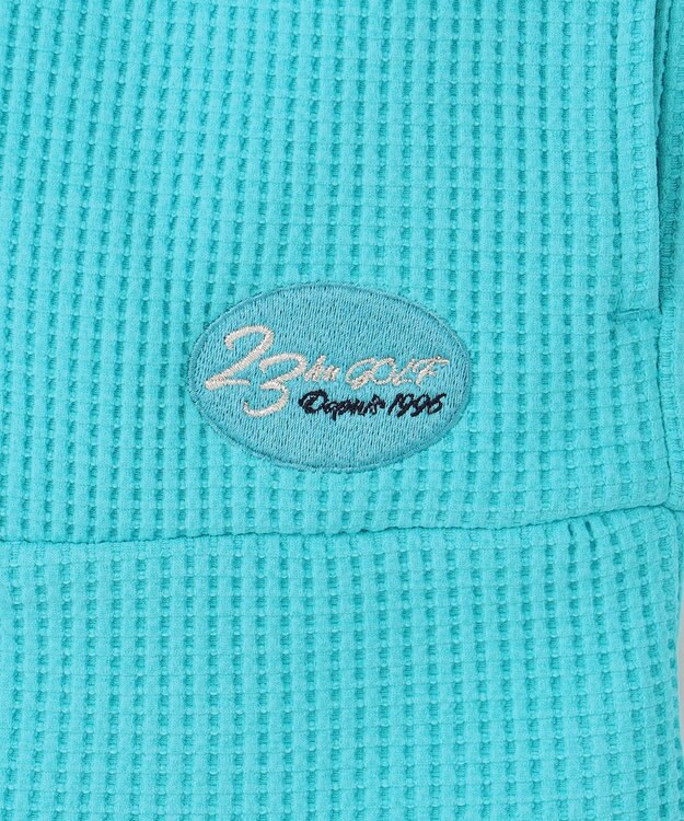 23区GOLF 【WOMEN】【UVケア】テクニカルワッフル フーディ ターコイズブルー系