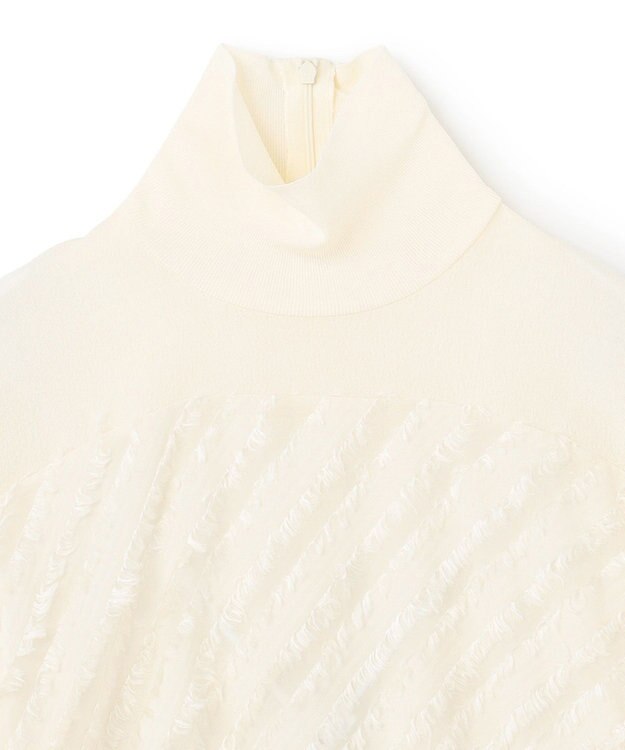 BEIGE， 【洗える】BANKSIA / ニットコンビカットジャカードブラウス Meringue