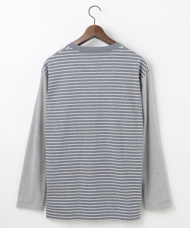 JOSEPH ABBOUD MOUNTAIN 【SPACE／UNISEX】OGコットンボーダークレイジー  カットソー ダルブルー系2