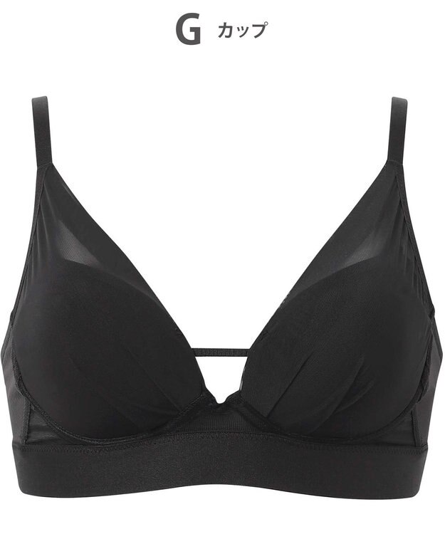 WACOAL ノンワイヤーブラ 【重力ケアブラ】 バストを重力から守る まる胸をキープ サイドのラインすっきり Gカップまで対応 大きいサイズ レディース BXB114 /ワコール ブラック
