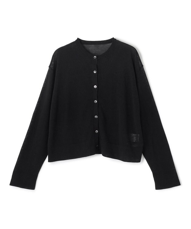 UNFILO L フロスティコットン  クロップド  カーディガン ブラック