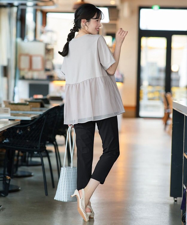 Tiaclasse L 日本製サーラドライ・テーパードパンツ ブラック