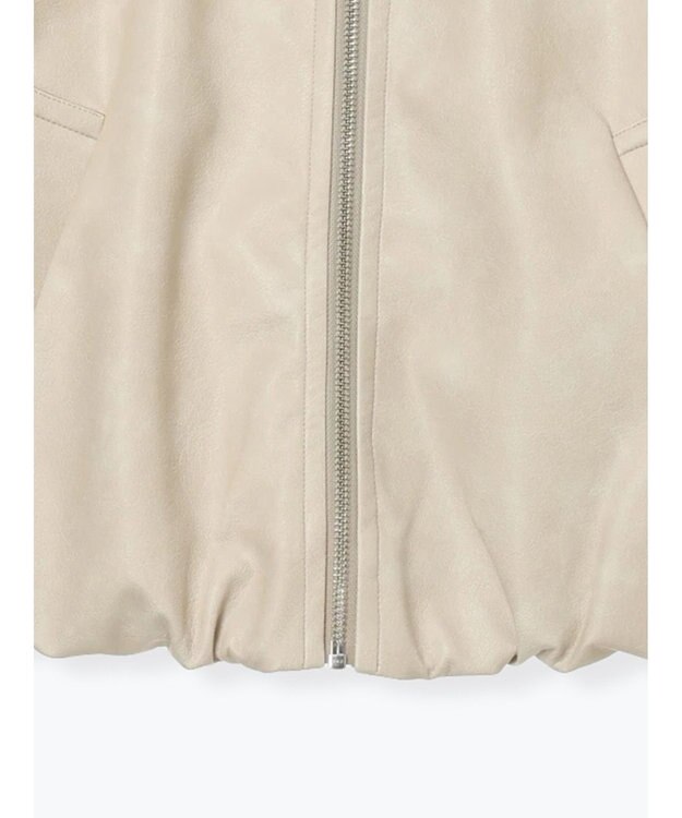 Te chichi フェイクレザークロップドブルゾン グレー