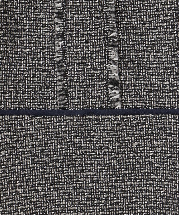 Feroux 【洗える】ツイードコンビミディ ワンピース ネイビー系