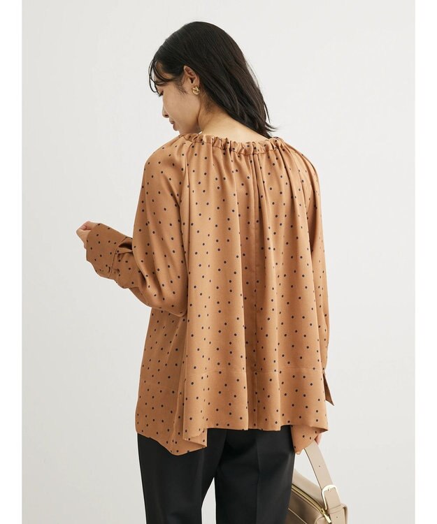 Green Parks Ｂ．ドットリボンブラウス Camel