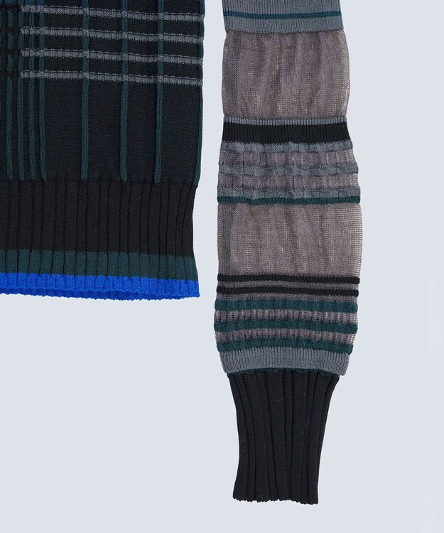 COQ CONCORD カラーブロックリブニット ダークグリーン