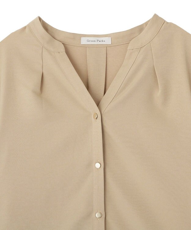 Green Parks ＳＥＴ２点スキッパーブラウス＋プリーツスカート Beige