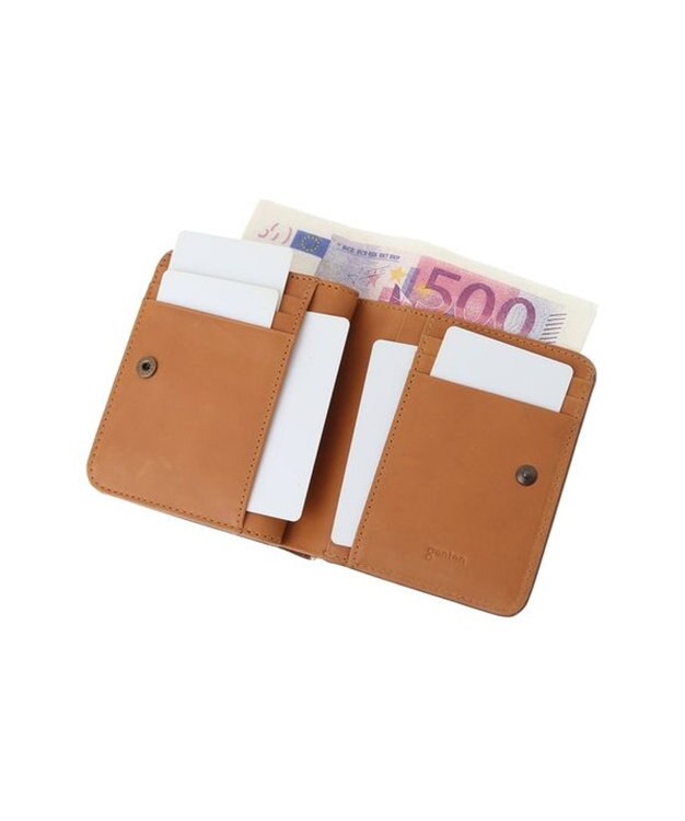 genten ダイヤカットワーク　二つ折り財布 チャ