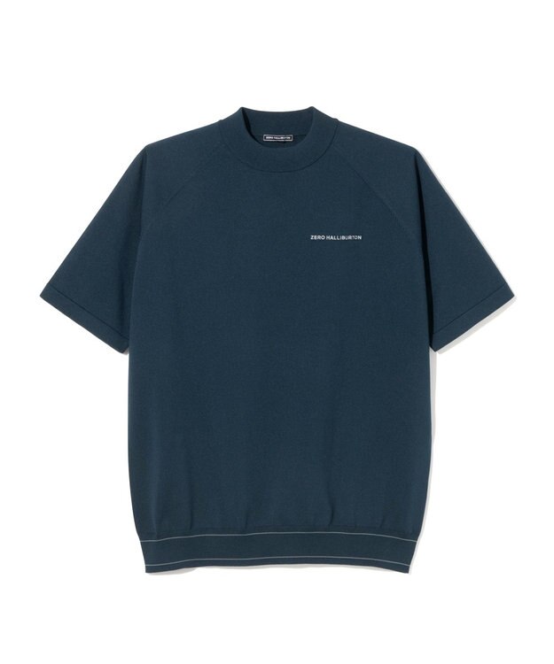 ZERO HALLIBURTON メタルロゴモックネックニットTシャツ ZHG-M6S9b 85196 ネイビー
