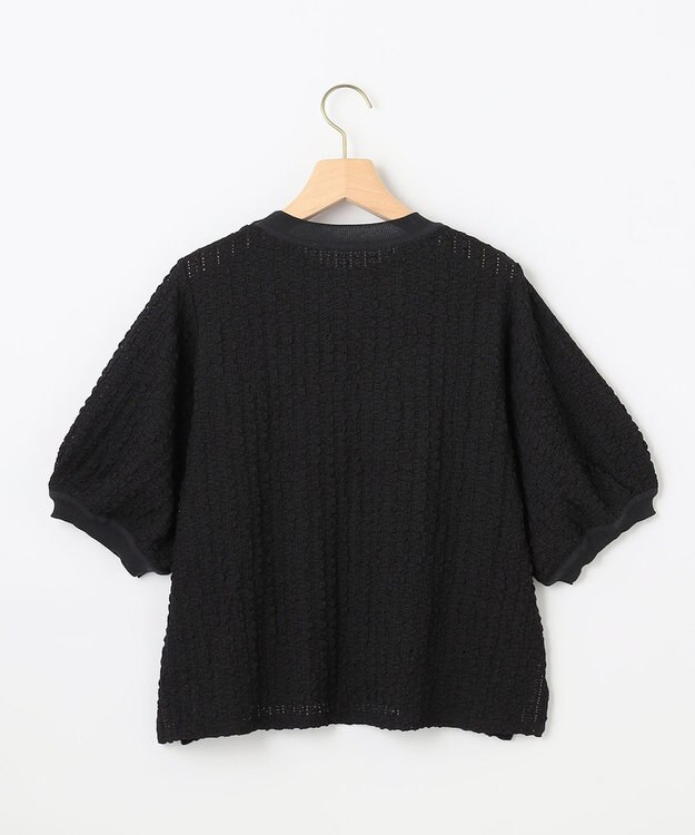 組曲 S レーシージャージーニットライク カットソー ブラック系