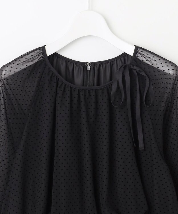 23区 【APPLAUDIR】シアードットフロッキー ドレス ブラック系