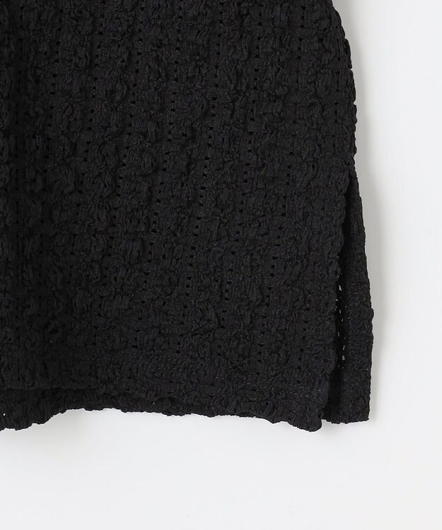 組曲 S レーシージャージーニットライク カットソー ブラック系