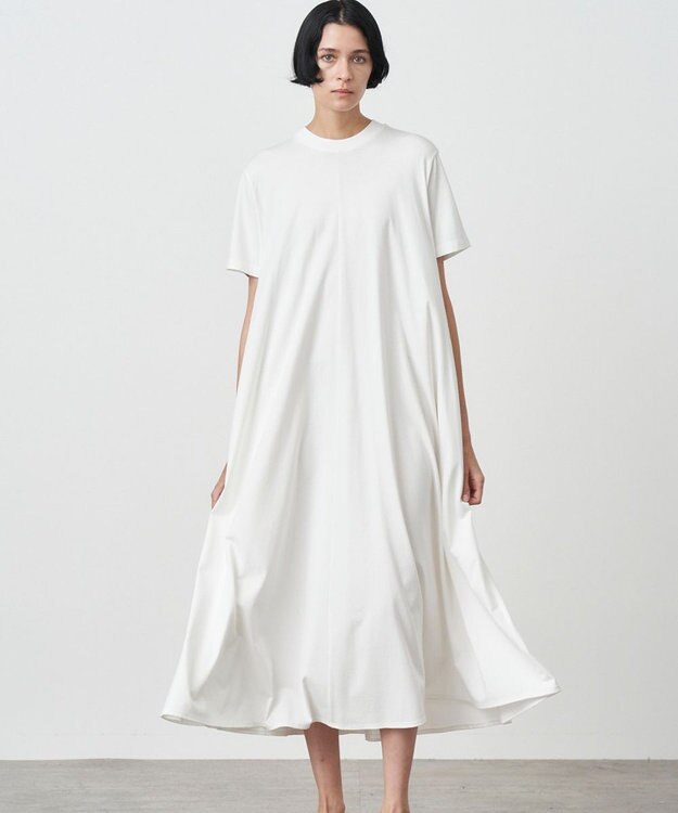 ATON 48/2 NATURAL DYE COTTON | フレアドレス WHITE