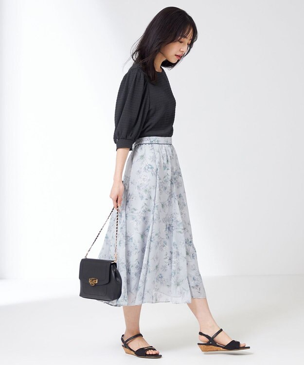 ANY SIS 【美人百花7月号掲載】ボリュームスリーブシャーリング カットソー グレー系