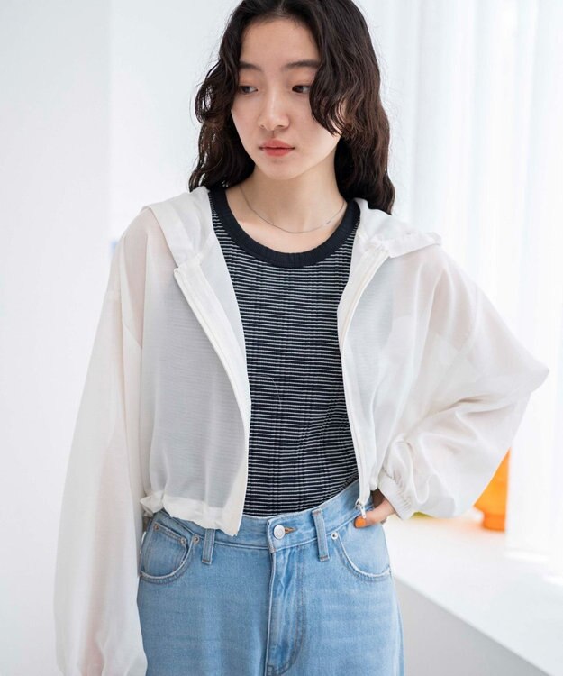 WEGO シアードロストショートパーカー ホワイト