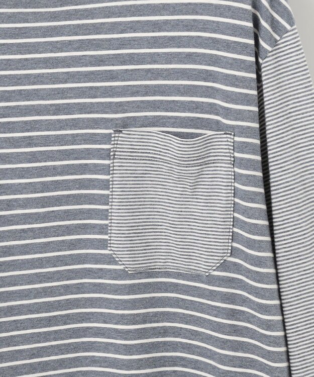 JOSEPH ABBOUD MOUNTAIN 【SPACE／UNISEX】OGコットンボーダークレイジー  カットソー ダルブルー系2