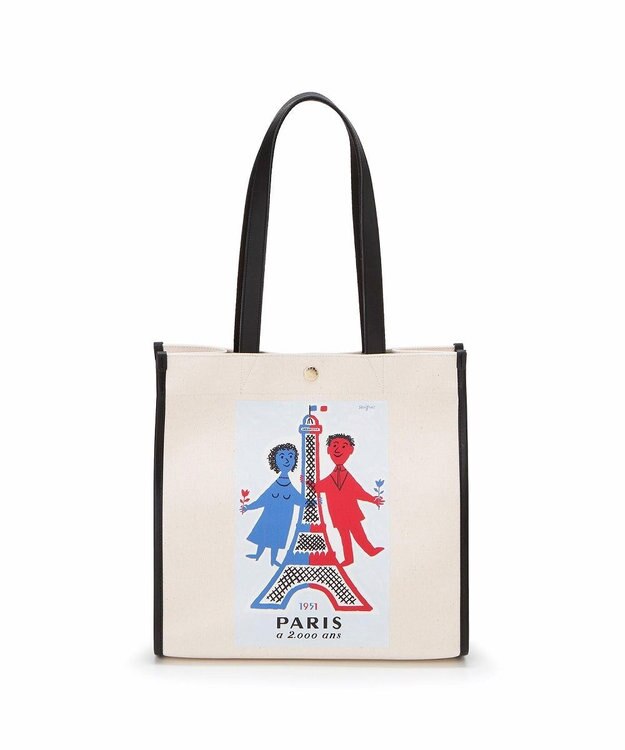 TOPKAPI 【Breath TOPKAPI】サヴィニャック × Breath TOPKAPI アート プリント オーガニックキャンバス トート バッグ レッド