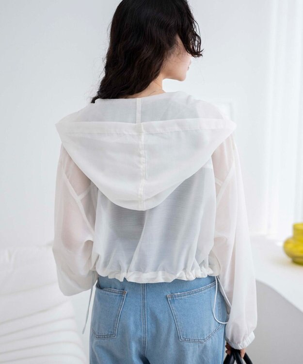 WEGO シアードロストショートパーカー ホワイト