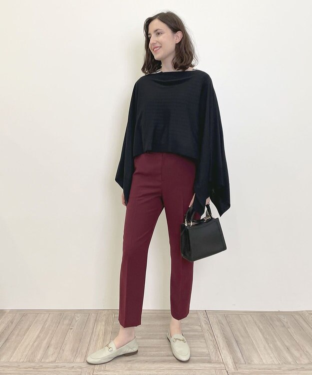 自由区 【洗える】2WAYツイル テーパードパンツ ワイン系