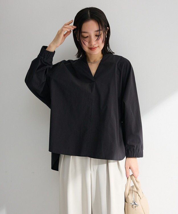 Green Parks スキッパーブラウス Black