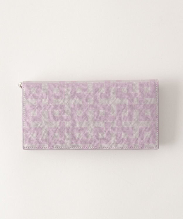 MIYABIYA La quoh with kirakaracho 角つなぎ プリントレザー 長財布 撫子色（ライラック）