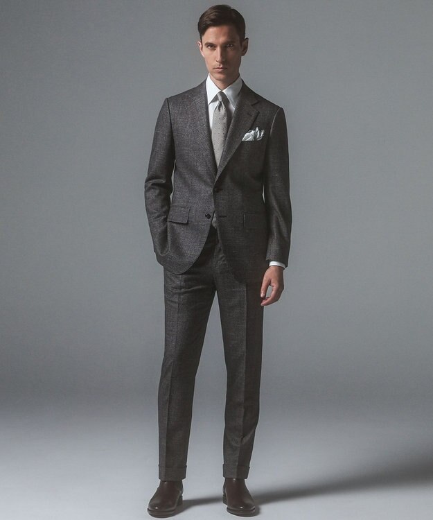 GOTAIRIKU 首にも巻ける【2WAY/日本製】シルク100% ポケットチーフ ライトグレー系