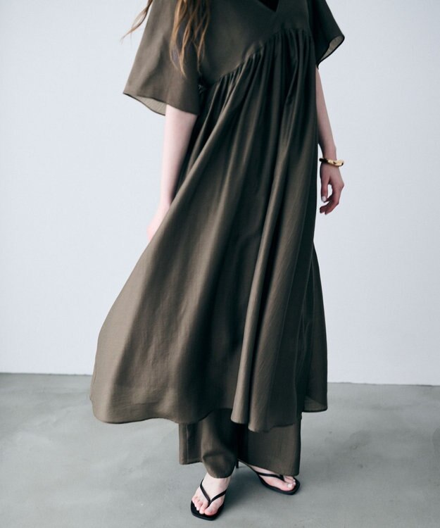 uncrave リヨセルシルクローン ギャザーパンツ トープ