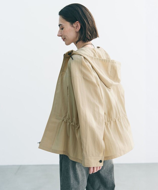 UNFILO L ドロスト フーディブルゾン ベージュ