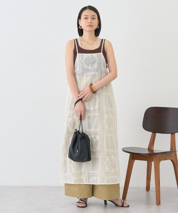 AMERICAN HOLIC シアー刺繍キャミワンピース（ペチコート付き） Ivory