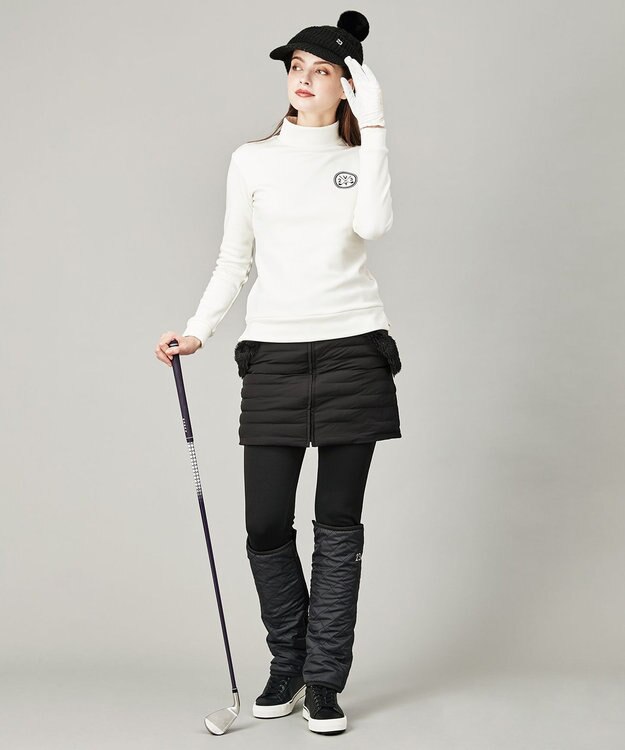 23区GOLF 【WOMEN】【洗える】ナイロンタフタファイバーボール リバーシブル 防寒 スカート ブラック系