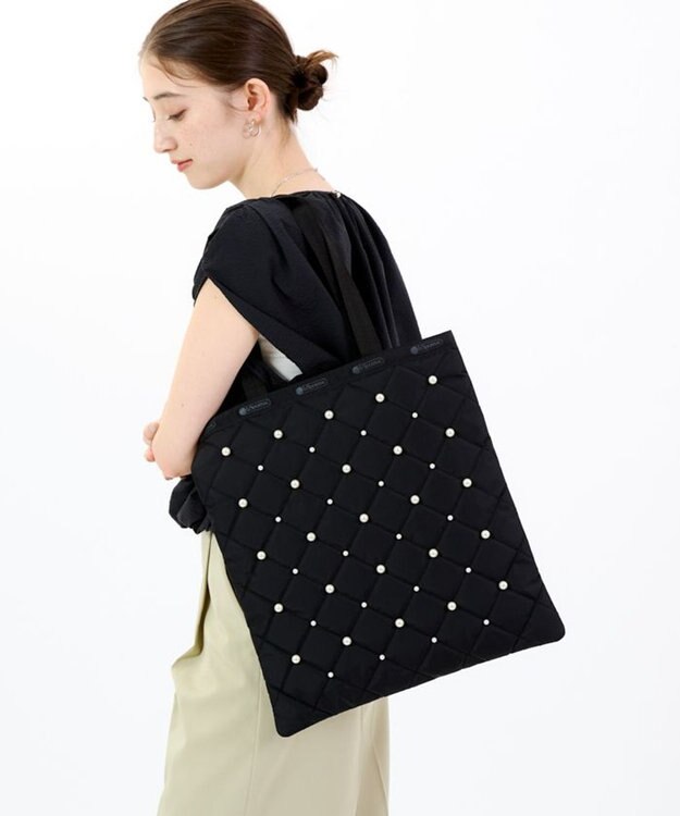 LeSportsac LG EMERALD TOTE W/ PEARLS/ミッドナイトパール