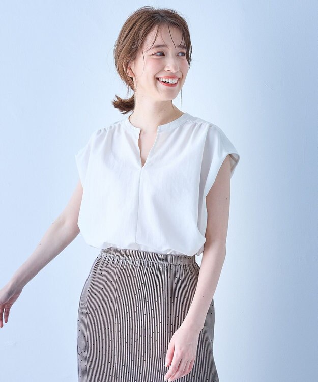 ANY ギャザーショートスリーブブラウス オフ